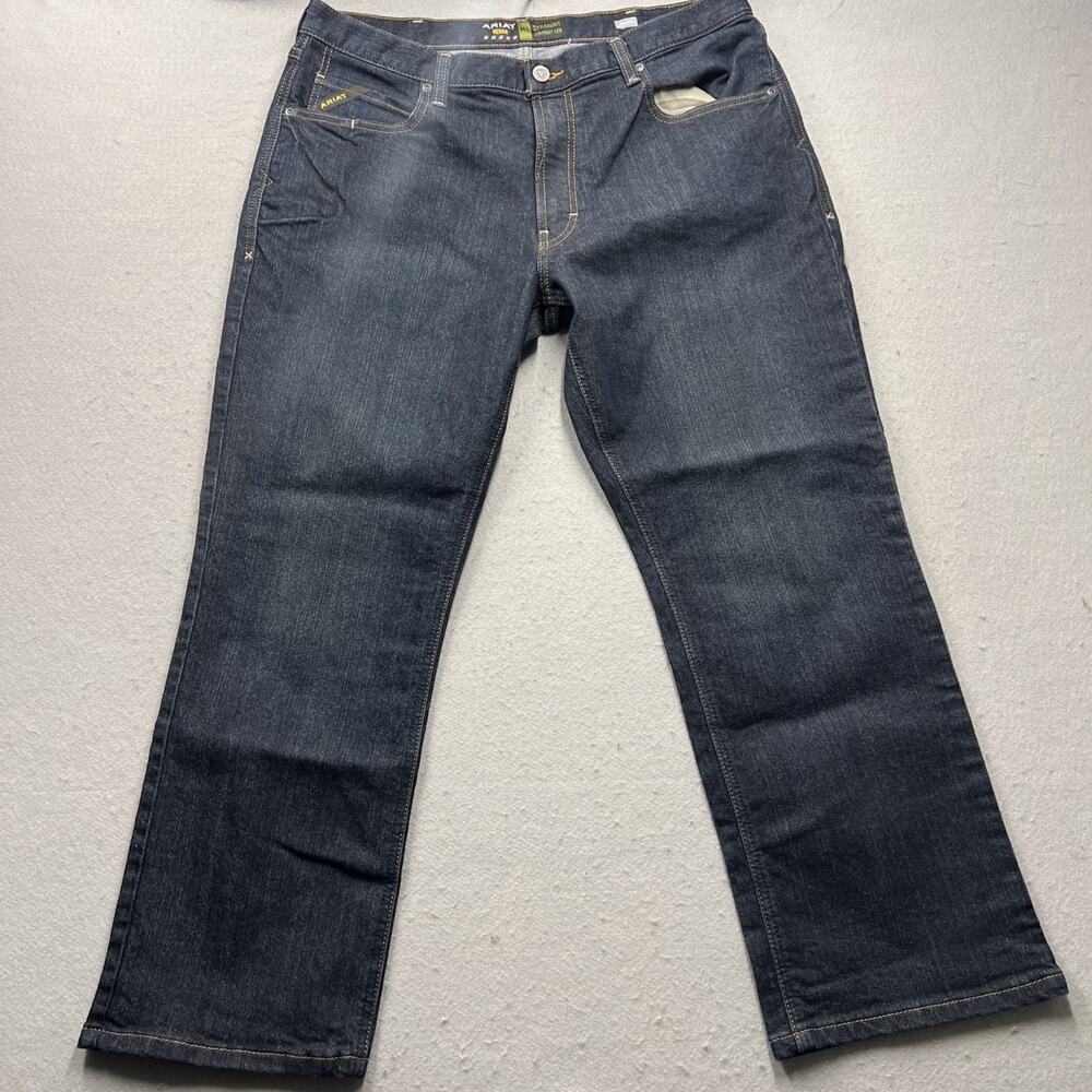 Ariat Rebar M5 Jeans Straight Leg Mens 38x30 Denim Workwear Cowboy Western Dark